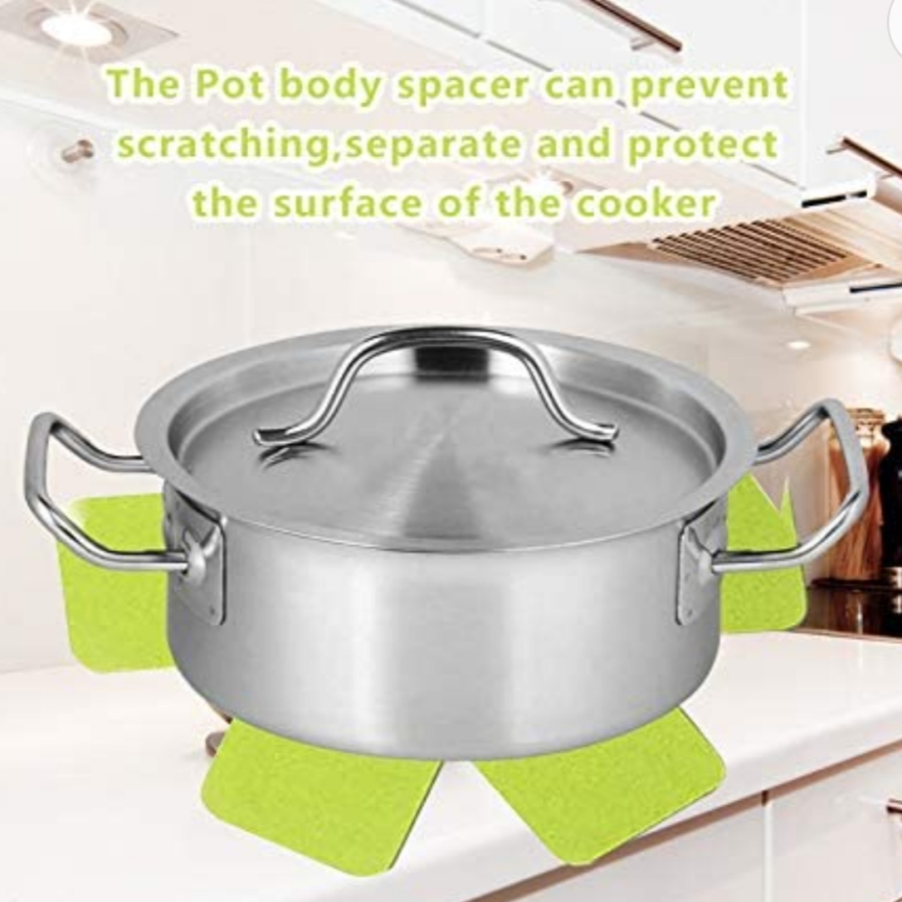 🚨 $5 w/Bundle 2+Items 🔥 NEW Set of Four Pot Pan Heat Protectors Green Felt